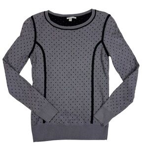 Halogen Black and Gray Polka Dot Sweater